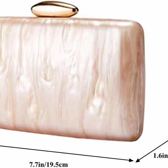 Versatile Acrylic Evening Purse: Crossbody Clutch with Unique Marble Design - Picture 3 of 6